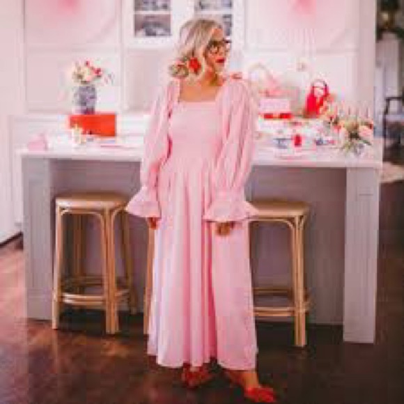 Elizabeth Wilson Design Dresses & Skirts - Elizabeth Wilson Designs Striped Square Neck Maxi Dress Pink White Size XS